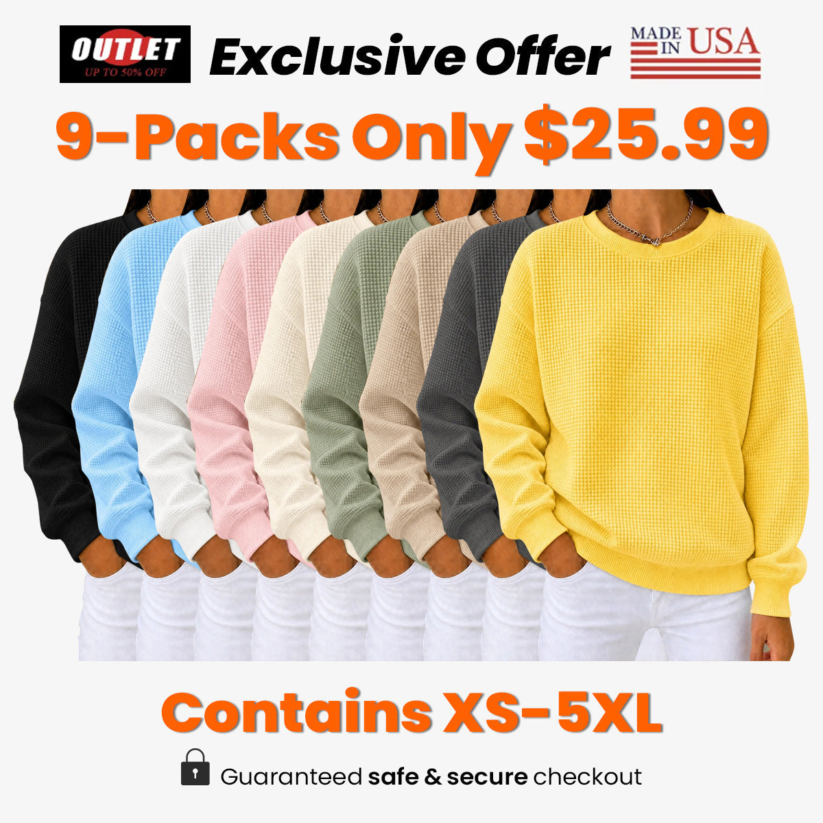 Women's Waffle Knit Crewneck Sweatshirt