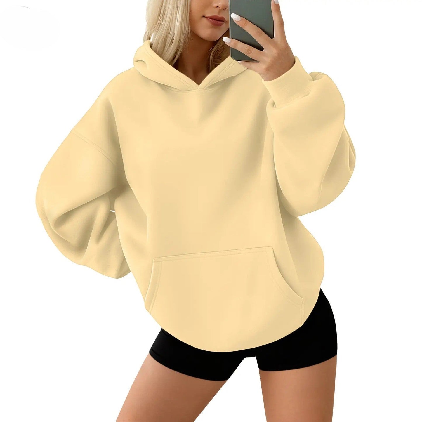 Women's Oversized Hoodies, Casual Fleece Pullover Sweatshirt with Pocket, Long Sleeve Minimalist Fall Clothes for Women
