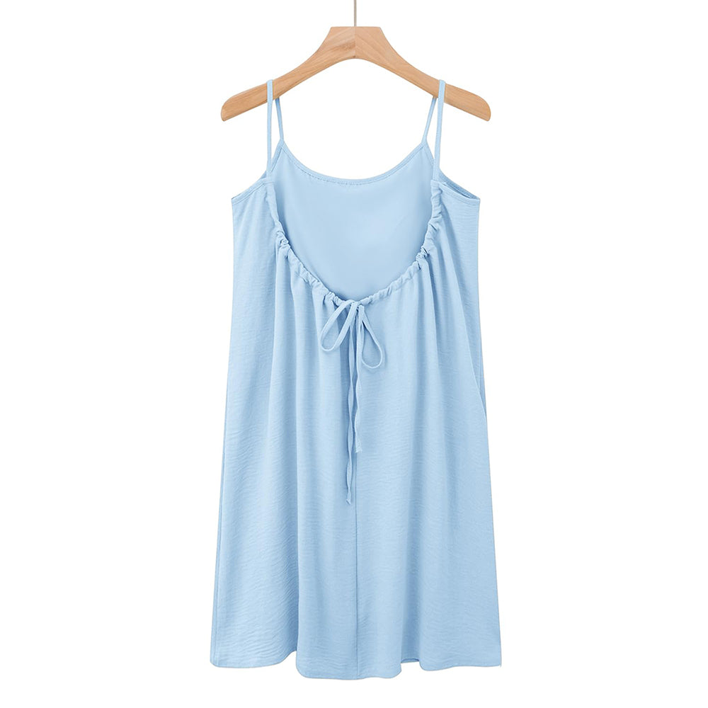 Women's Cotton Linen Elegant Flowy Cami Lounge Dress