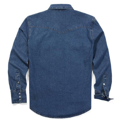 🔥AUGUST HOT-SALE 🔥Men's Long Sleeve Stone-Washed and Pre-Washed Denim Work Shirt