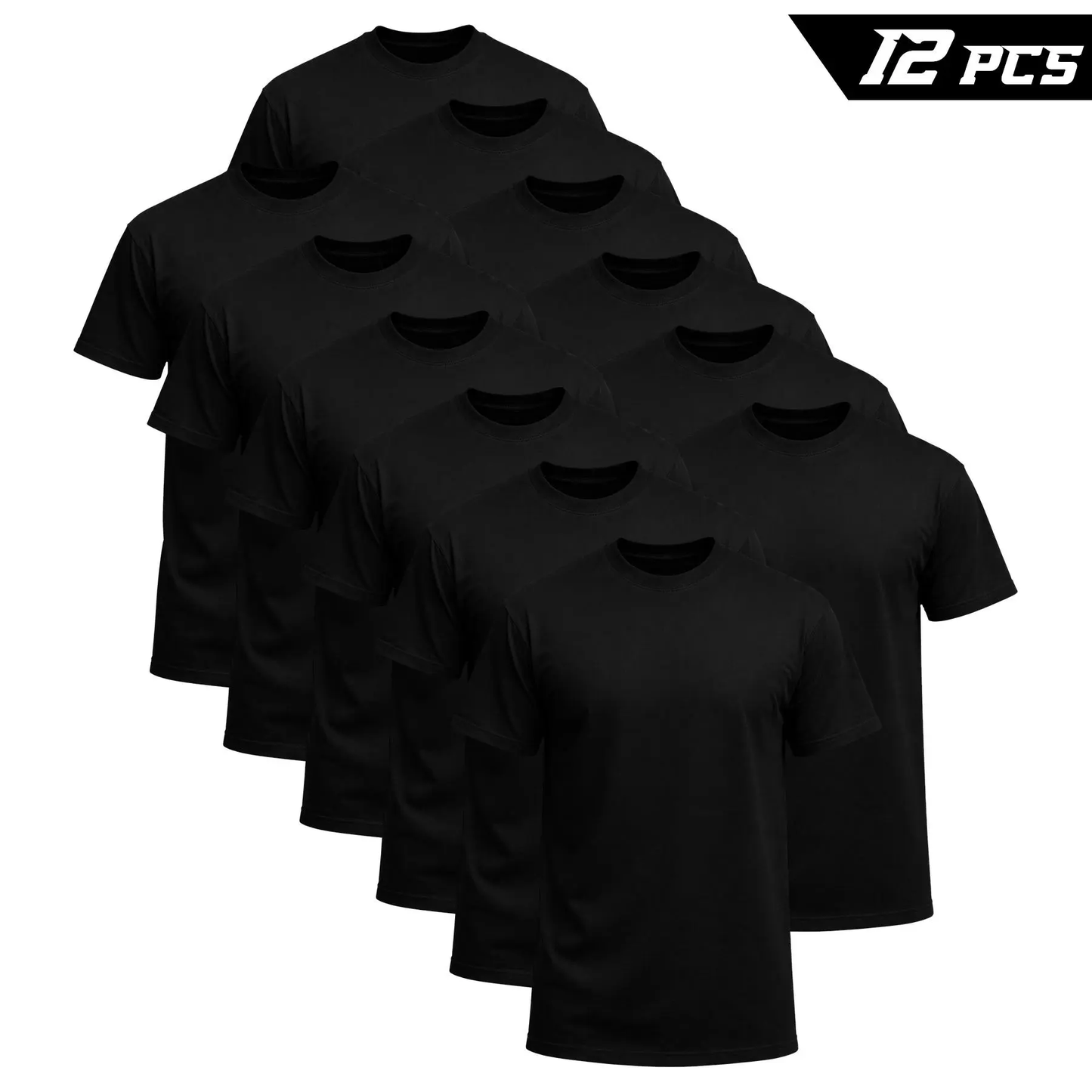 12 Pack Men's Classic Crew Neck T Shirts Soft Short Sleeve Everyday Basics