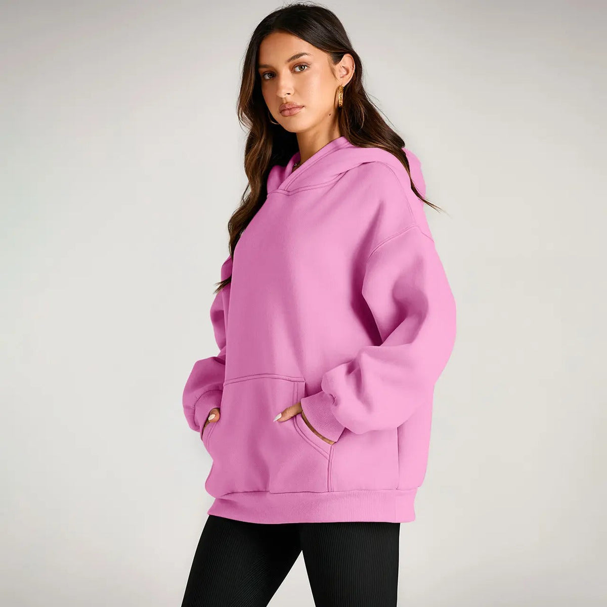 Women's Oversized Hoodies, Casual Fleece Pullover Sweatshirt with Pocket, Long Sleeve Minimalist Fall Clothes for Women