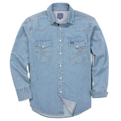 🔥AUGUST HOT-SALE 🔥Men's Long Sleeve Stone-Washed and Pre-Washed Denim Work Shirt