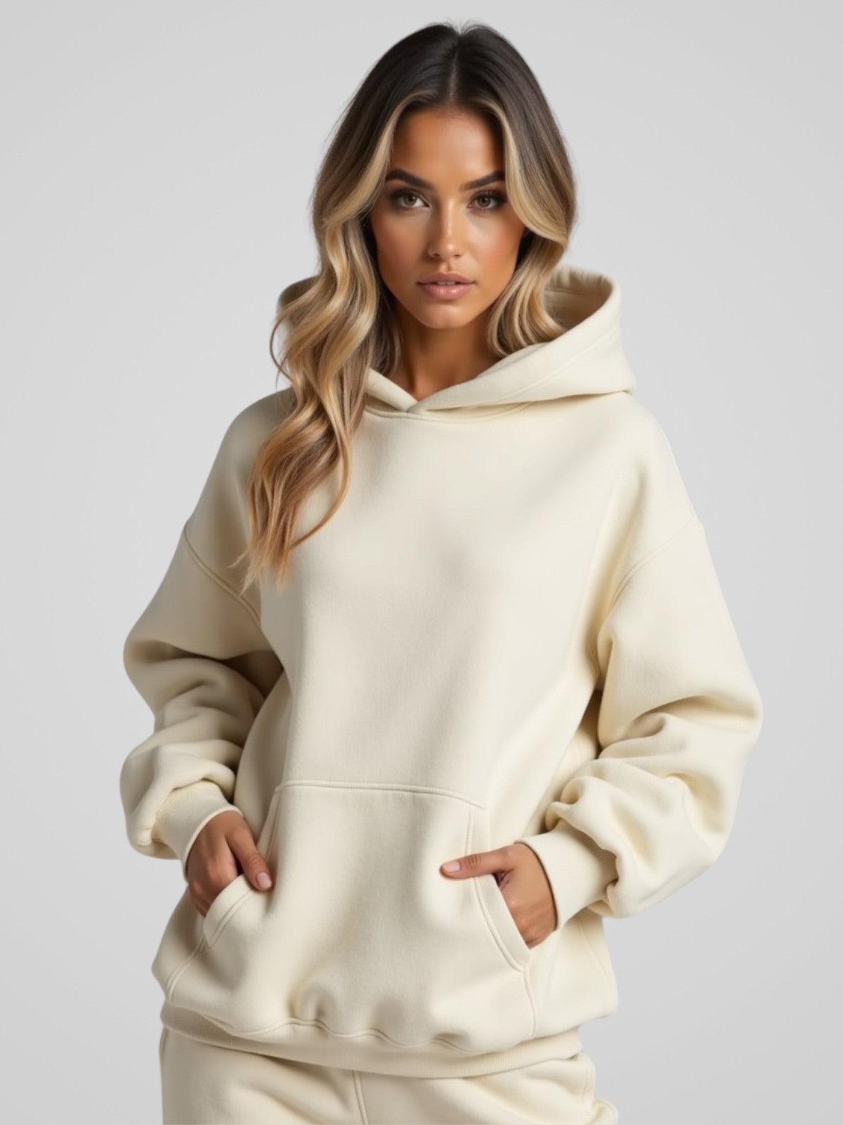 Women's Oversized Hoodies, Casual Fleece Pullover Sweatshirt with Pocket, Long Sleeve Minimalist Fall Clothes for Women