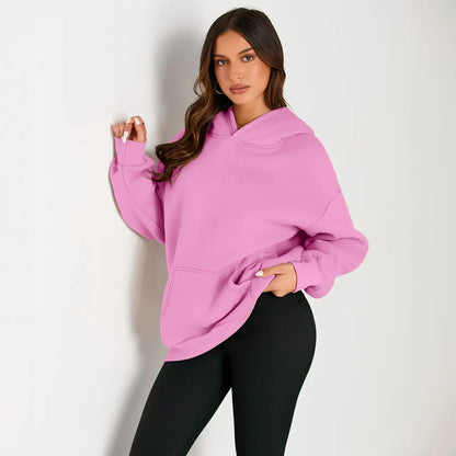 Women's Oversized Hoodies, Casual Fleece Pullover Sweatshirt with Pocket, Long Sleeve Minimalist Fall Clothes for Women
