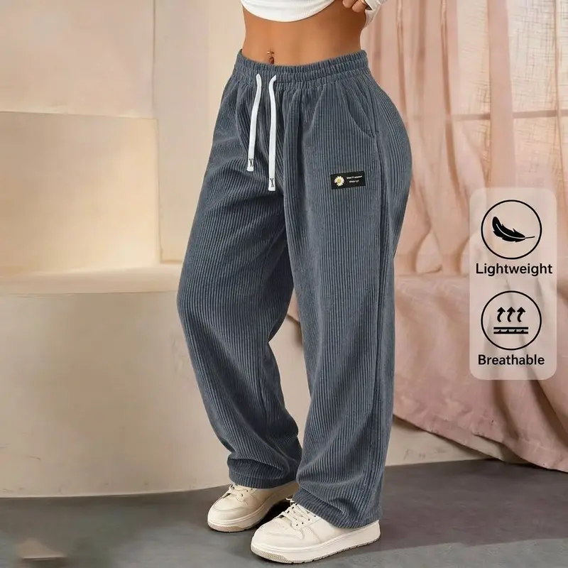 Women's Solid Straight Leg Corduroy Bottoms