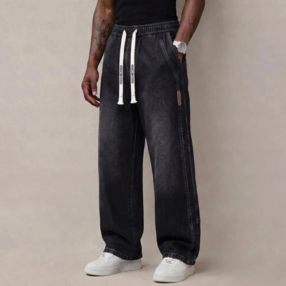 🔥 BEST SELLER | Men's Stretch Cotton Loose-Fit Drawstring Jeans