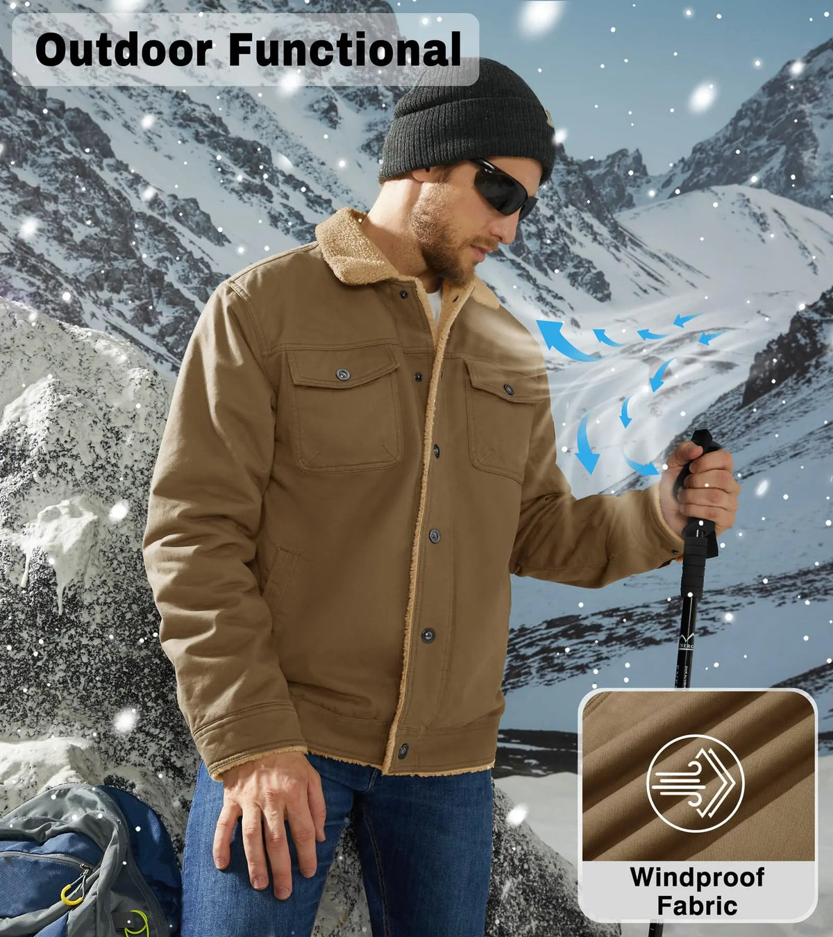 🔥 BESTSELLER |Men's Sherpa-Lined Cotton Trucker Jacket