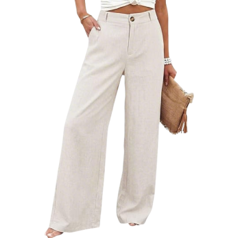 ⚡LAST 2 DAYS⚡- Women’s Casual High Waist Linen Wide Leg Trousers