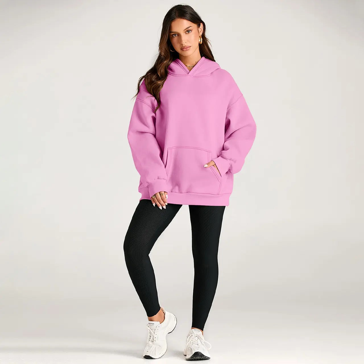 Women's Oversized Hoodies, Casual Fleece Pullover Sweatshirt with Pocket, Long Sleeve Minimalist Fall Clothes for Women