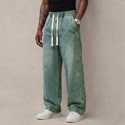 🔥 BEST SELLER | Men's Stretch Cotton Loose-Fit Drawstring Jeans