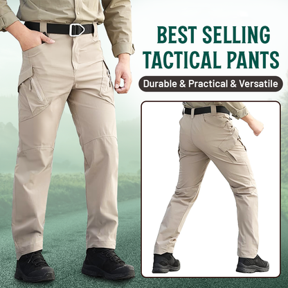 Men's solid color and printed pocket zipper waterproof tactical cargo pants
