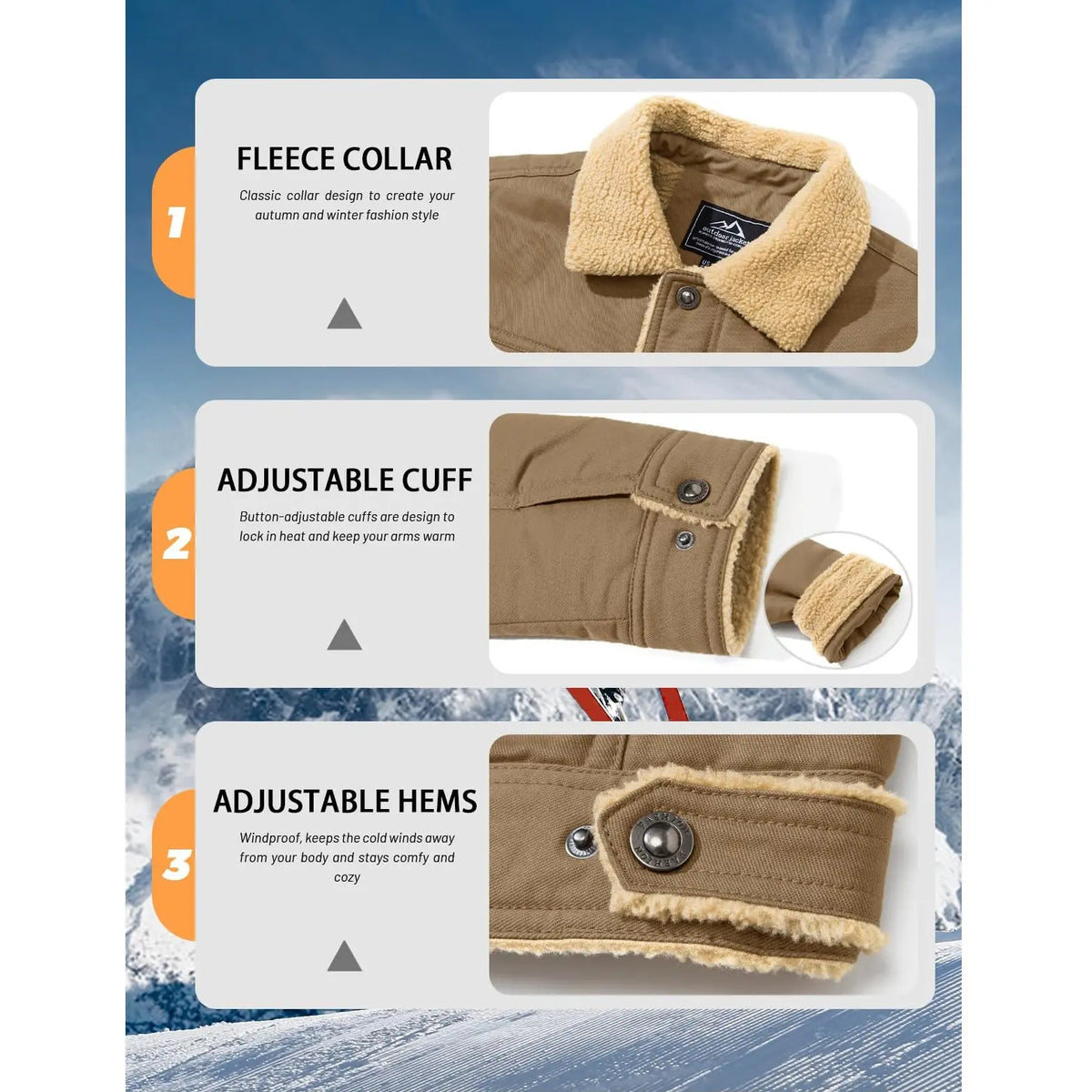 🔥 BESTSELLER |Men's Sherpa-Lined Cotton Trucker Jacket