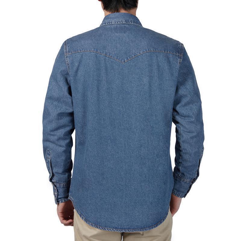 🔥AUGUST HOT-SALE 🔥Men's Long Sleeve Stone-Washed and Pre-Washed Denim Work Shirt