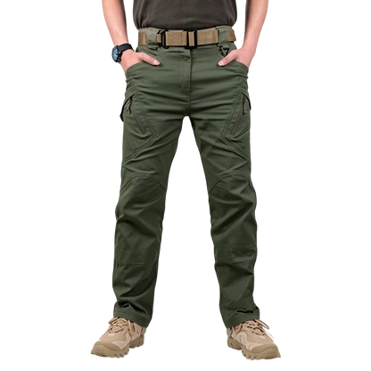 Men's solid color and printed pocket zipper waterproof tactical cargo pants