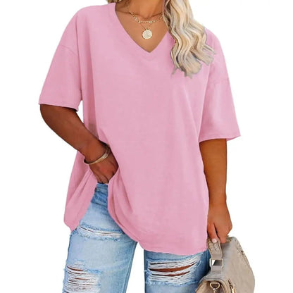 【LAST DAY SALE】Women's V Neck T Shirts Summer Half Sleeve Tee