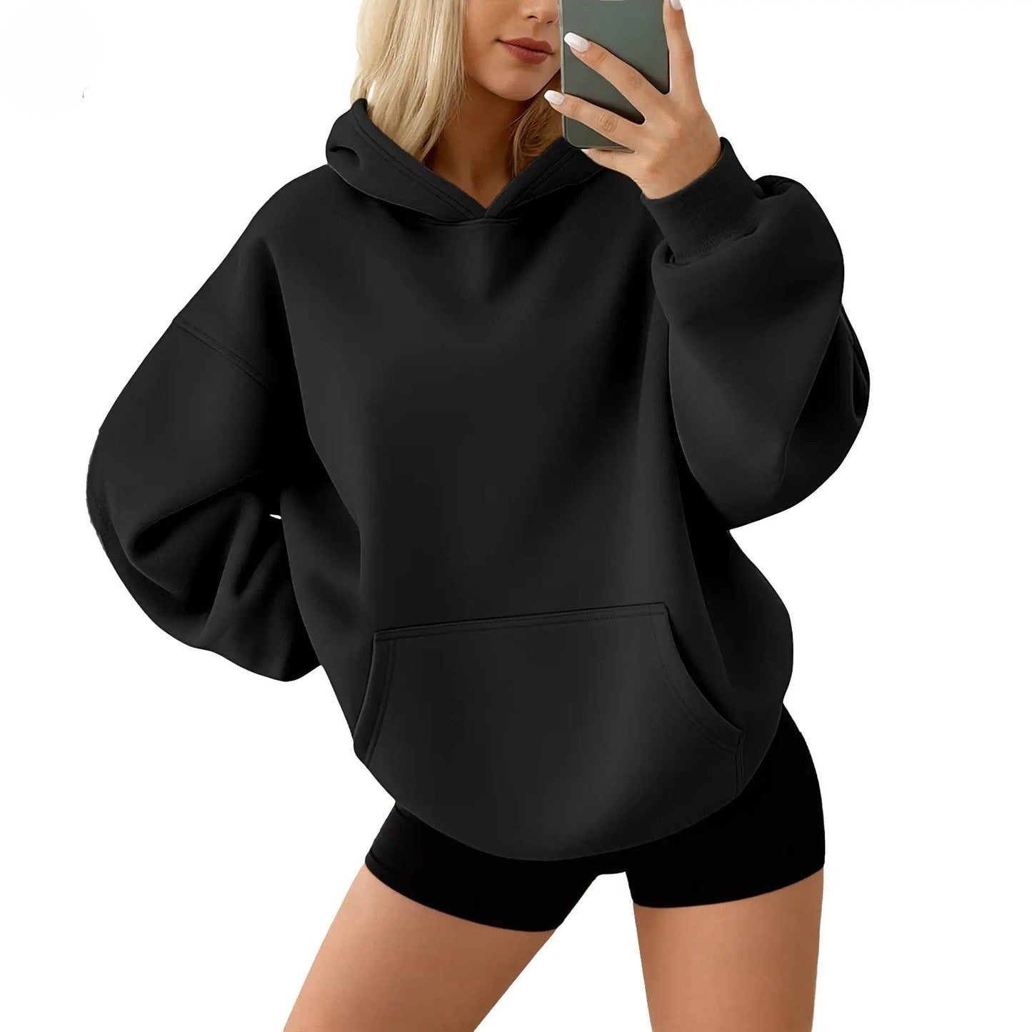 Women's Oversized Hoodies, Casual Fleece Pullover Sweatshirt with Pocket, Long Sleeve Minimalist Fall Clothes for Women