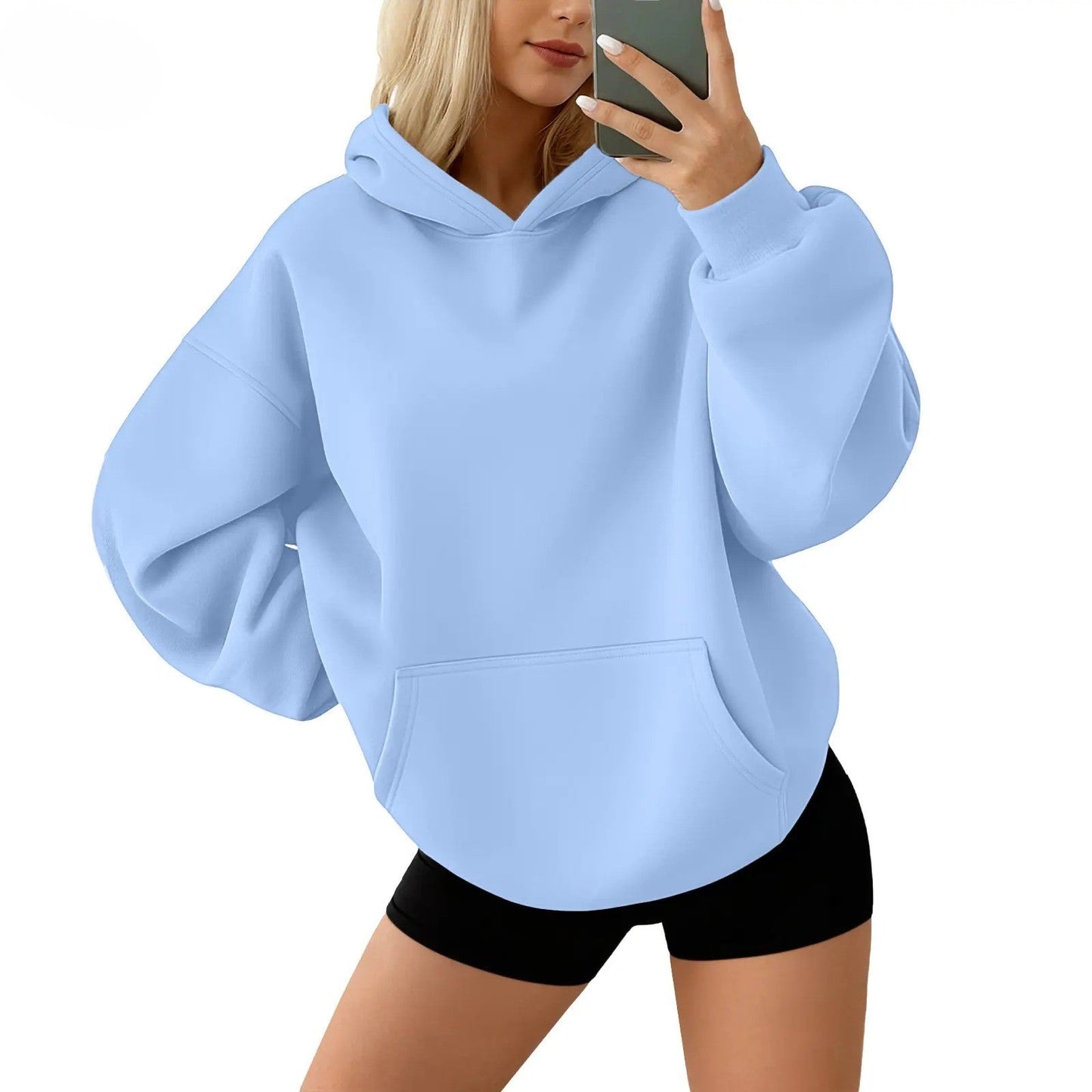 Women's Oversized Hoodies, Casual Fleece Pullover Sweatshirt with Pocket, Long Sleeve Minimalist Fall Clothes for Women