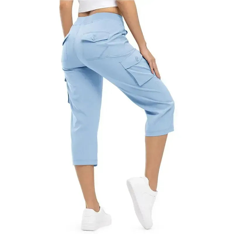 WORVIANE🔥8-Pack Women's Lightweight Cargo Capris – Multi-Pocket Casual Capris (All Colors)