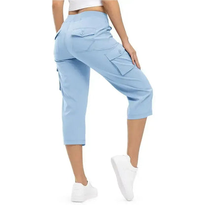 WORVIANE🔥8-Pack Women's Lightweight Cargo Capris – Multi-Pocket Casual Capris (All Colors)
