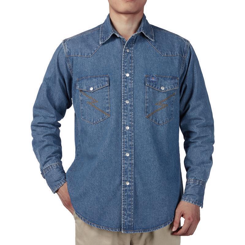 🔥AUGUST HOT-SALE 🔥Men's Long Sleeve Stone-Washed and Pre-Washed Denim Work Shirt
