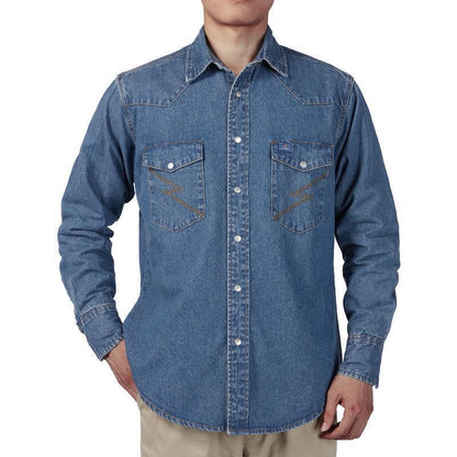 🔥AUGUST HOT-SALE 🔥Men's Long Sleeve Stone-Washed and Pre-Washed Denim Work Shirt