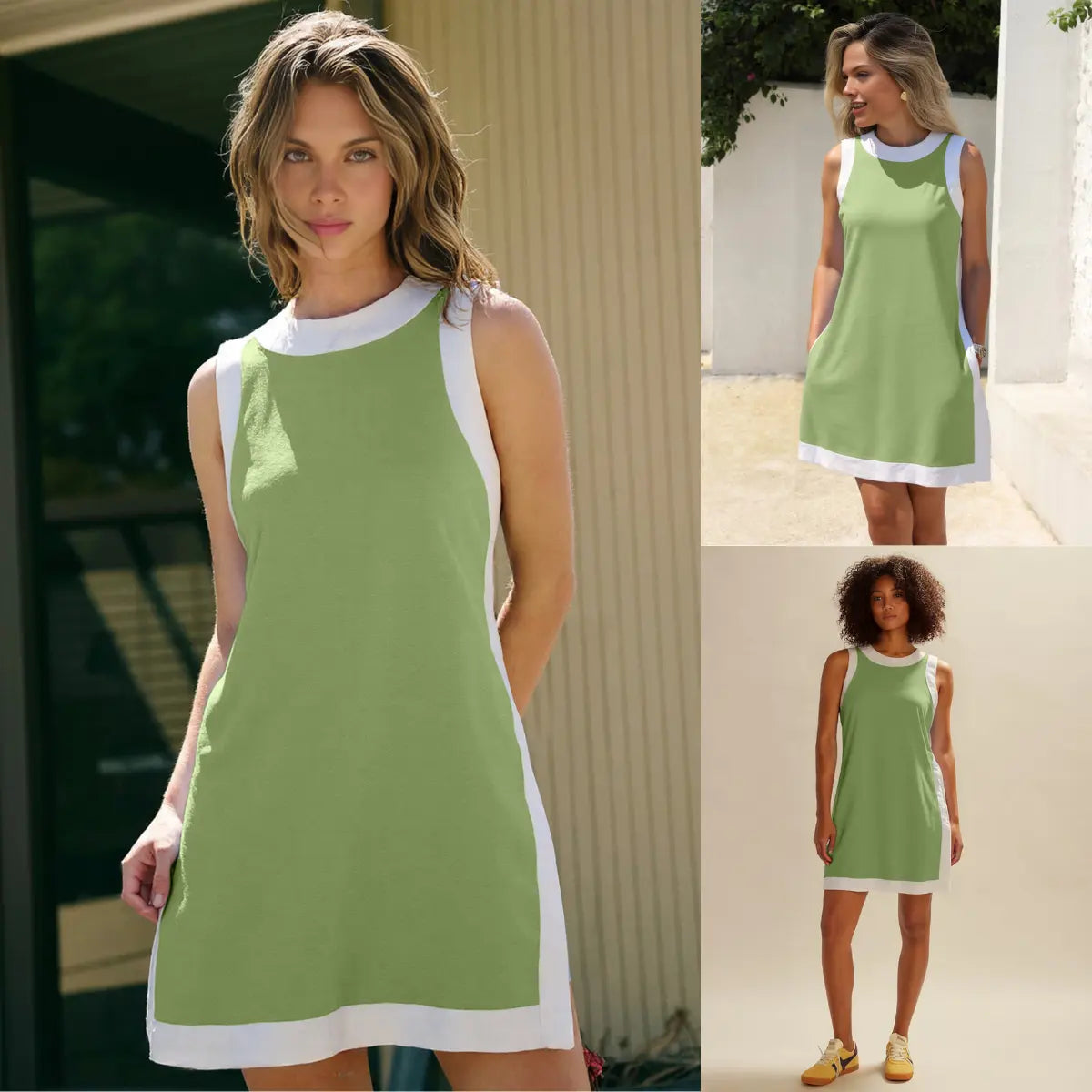 Women's Casual Color Block 2 Piece Set