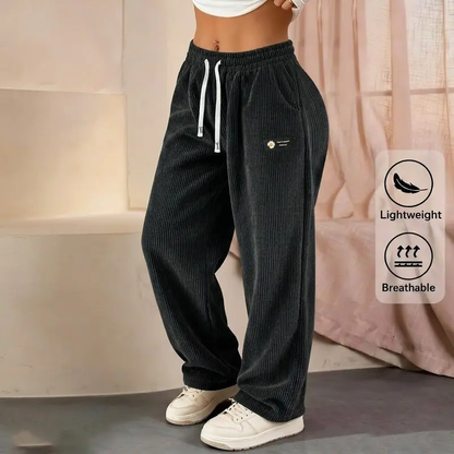 Women's Solid Straight Leg Corduroy Bottoms