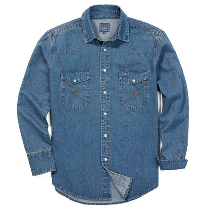 🔥AUGUST HOT-SALE 🔥Men's Long Sleeve Stone-Washed and Pre-Washed Denim Work Shirt