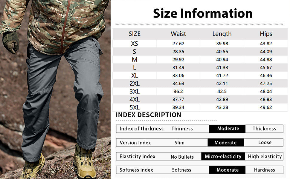 Men's Tactical Cargo Pants-Multi-Pocket Design