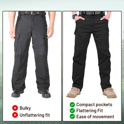 Men's solid color and printed pocket zipper waterproof tactical cargo pants