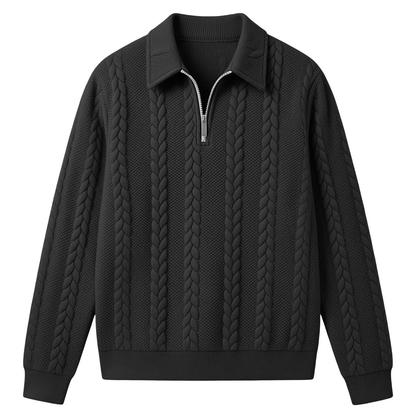 Men's Fall Winter Outfits Knitted Polo Neck Long Sleeve Sweatshirt for Daliy Wear