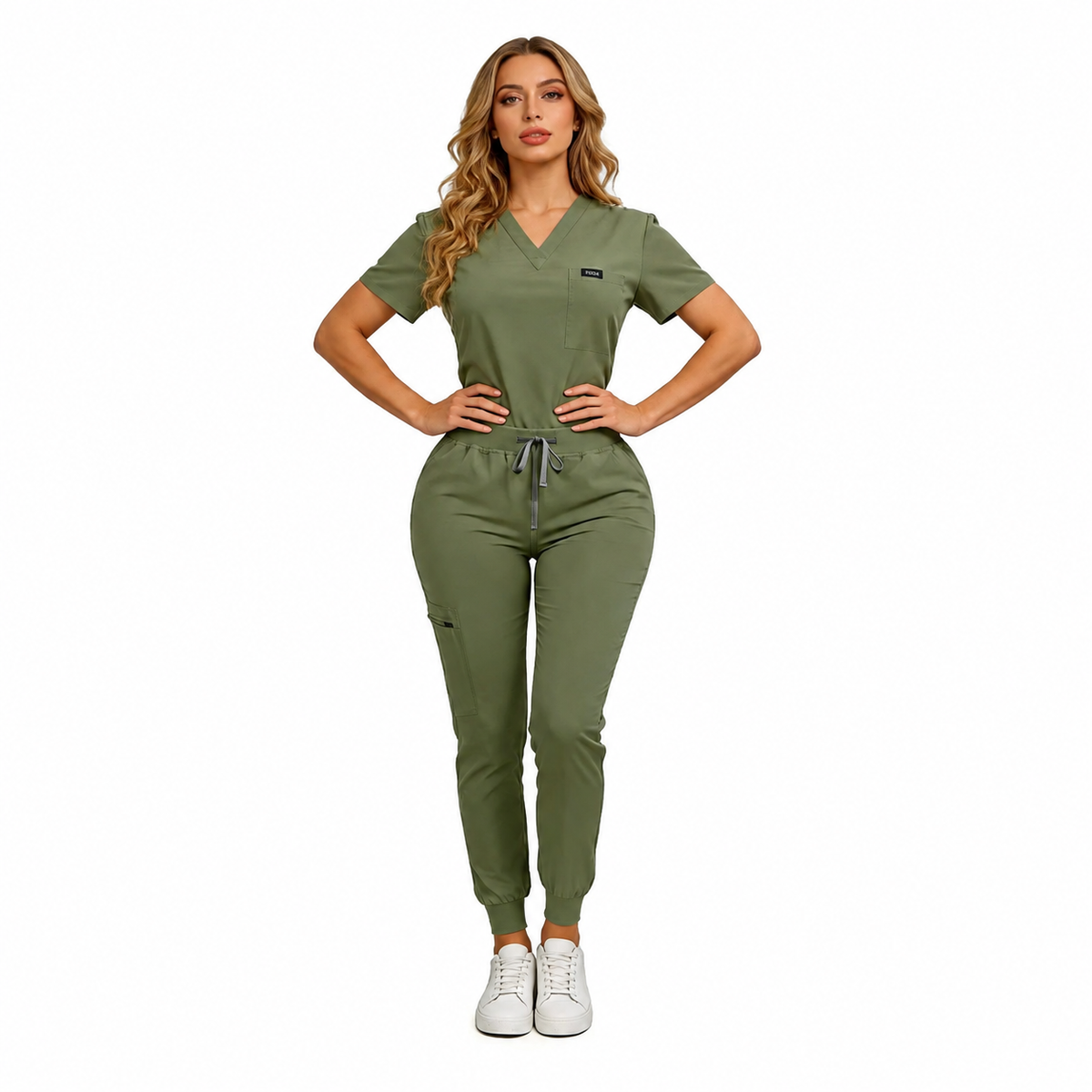 Women's Daily Wear Two-Piece Outfit, Anti-Pilling Lightweight Breathable Multi-Pocket Top & Side Pocket Jogger Pants