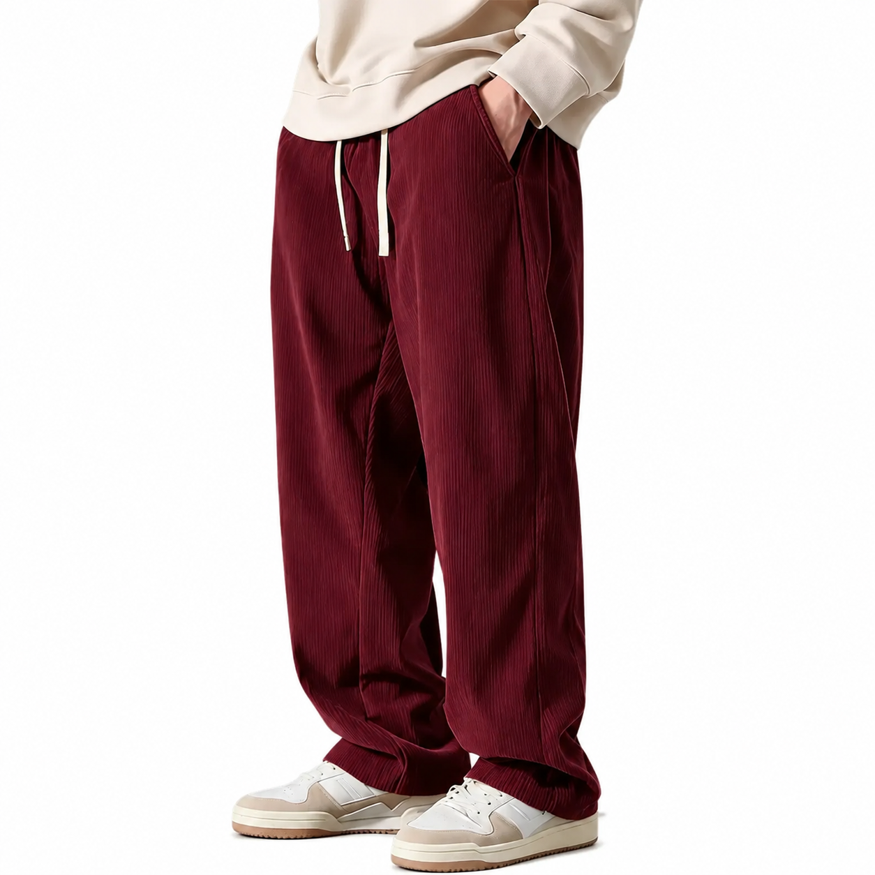 ⚡Men's Corduroy Straight-Leg Sweatpants Autumn New Arrival Loose Fit Wide-Leg Casual Pants⚡
