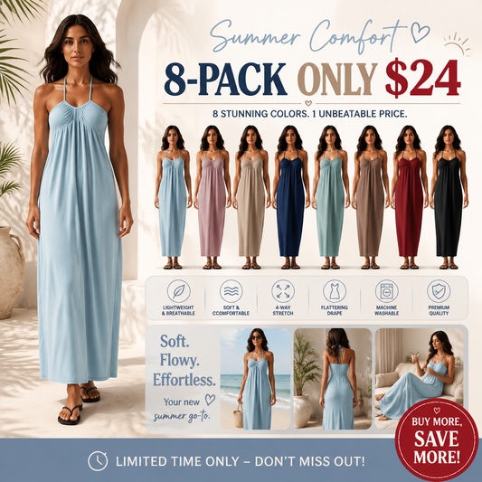 Halter Tie Back Maxi Dress with Pockets