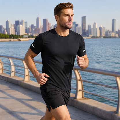 9-PACK Men's Print Reflective Stripe Sports T-Shirts