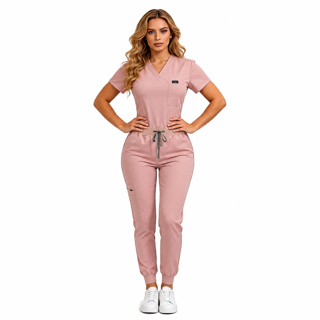 Women's Daily Wear Two-Piece Outfit, Anti-Pilling Lightweight Breathable Multi-Pocket Top & Side Pocket Jogger Pants