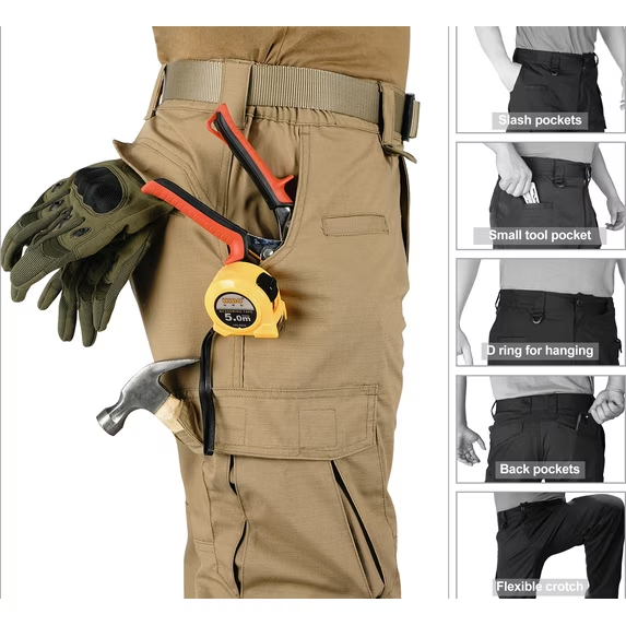 Men's Cargo Pants,Tactical Pants for Men Stretch,Durable Ripstop EDC Work Pants for Hiking