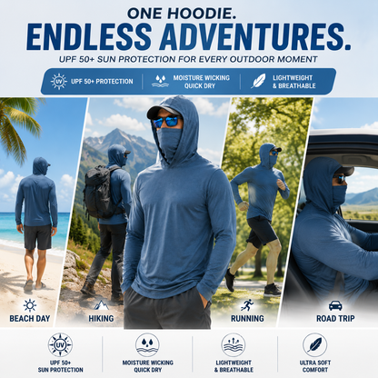 Men's UPF 50+ Long-Sleeve Sun-Protection Hoodie