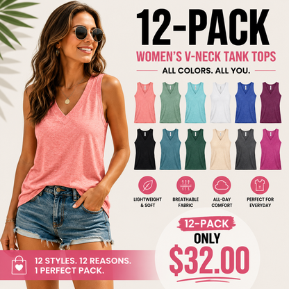 Tank Tops for Women Summer V Neck T Shirts Trendy Sleeveless Basic Tee Loose Fit