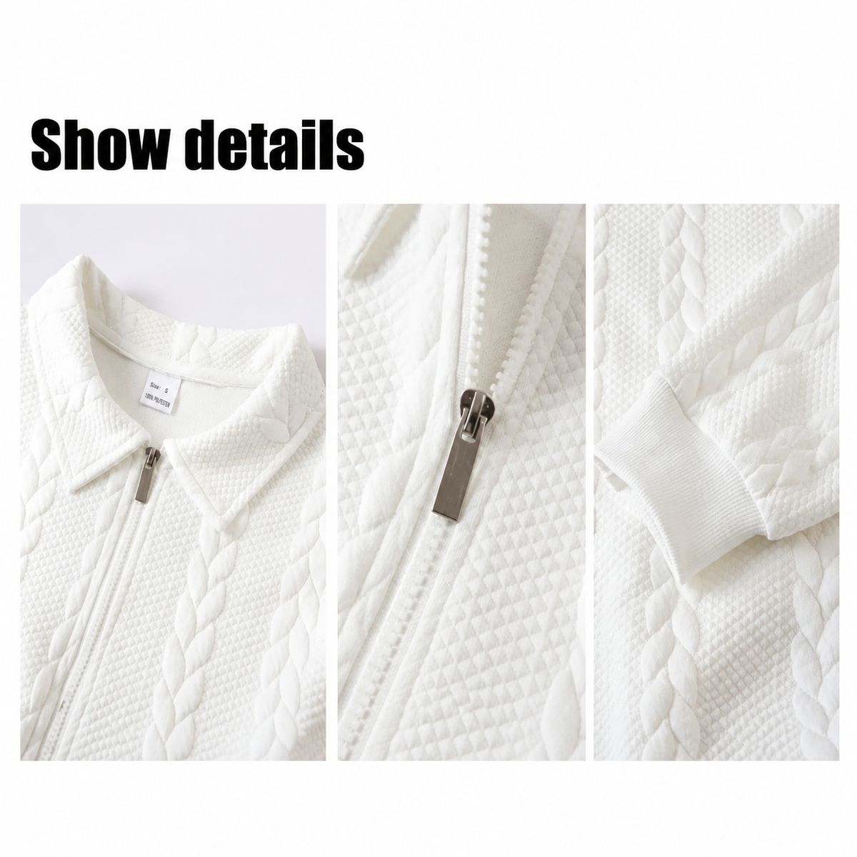 Men's Fall Winter Outfits Knitted Polo Neck Long Sleeve Sweatshirt for Daliy Wear