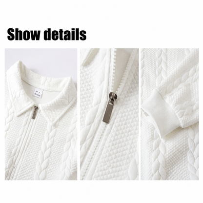 Men's Fall Winter Outfits Knitted Polo Neck Long Sleeve Sweatshirt for Daliy Wear