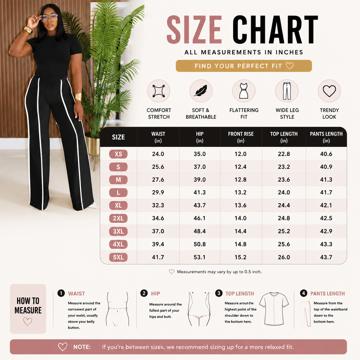 High Waist Contrast Stripe Wide Leg Pants