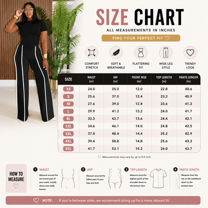 High Waist Contrast Stripe Wide Leg Pants