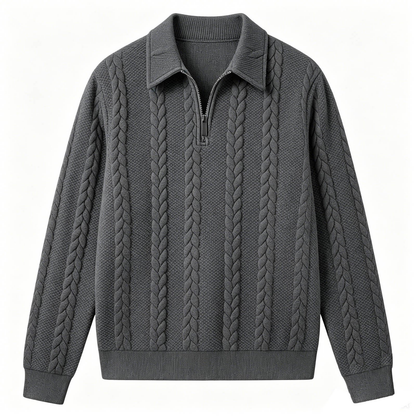 Men's Fall Winter Outfits Knitted Polo Neck Long Sleeve Sweatshirt for Daliy Wear