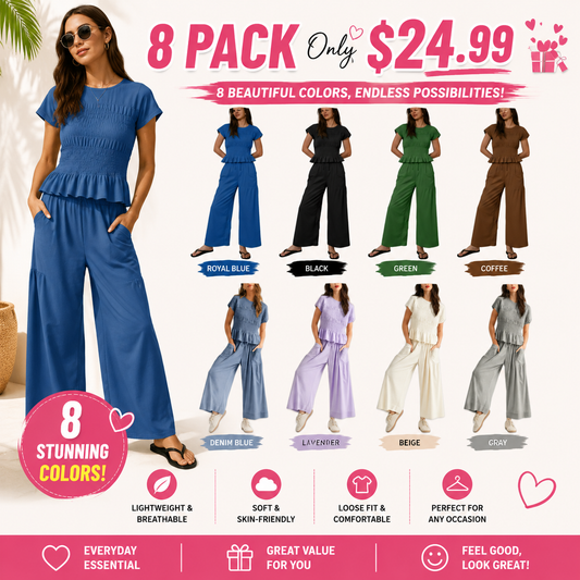 Women's Casual Pocket Two-Piece Set