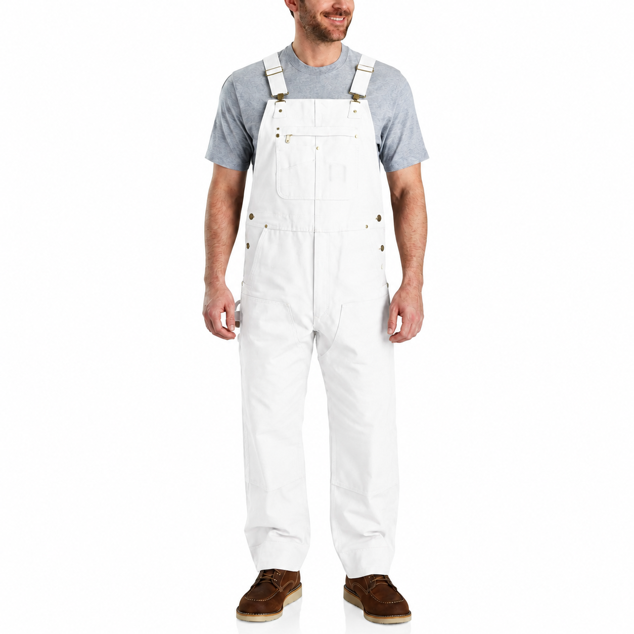 Men's Work Bib Overalls with Utility Pockets, Adjustable Straps and Multi Pocket Design