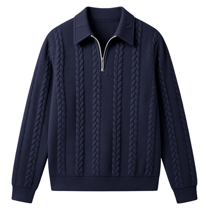 Men's Fall Winter Outfits Knitted Polo Neck Long Sleeve Sweatshirt for Daliy Wear