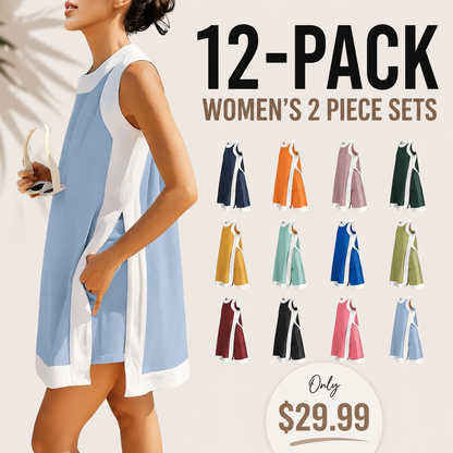Women's Casual Color Block 2 Piece Set