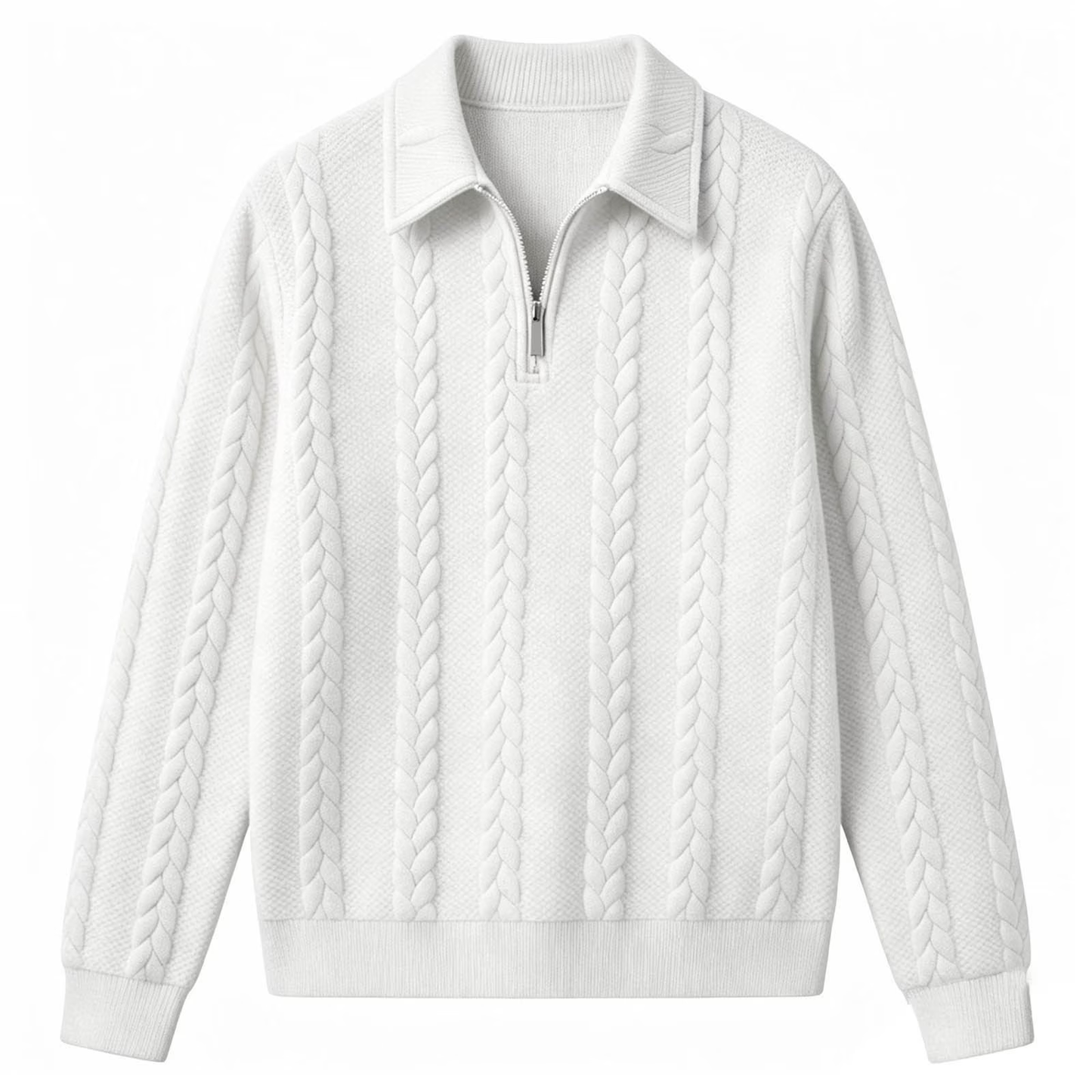 Men's Fall Winter Outfits Knitted Polo Neck Long Sleeve Sweatshirt for Daliy Wear